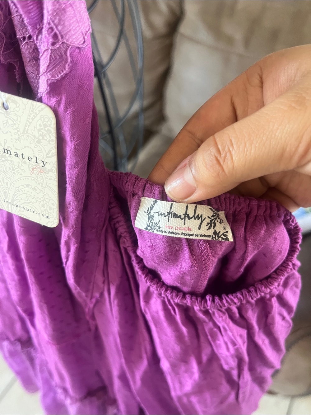 Free People Purple Backless Tiered Romper - Picture 2 of 7